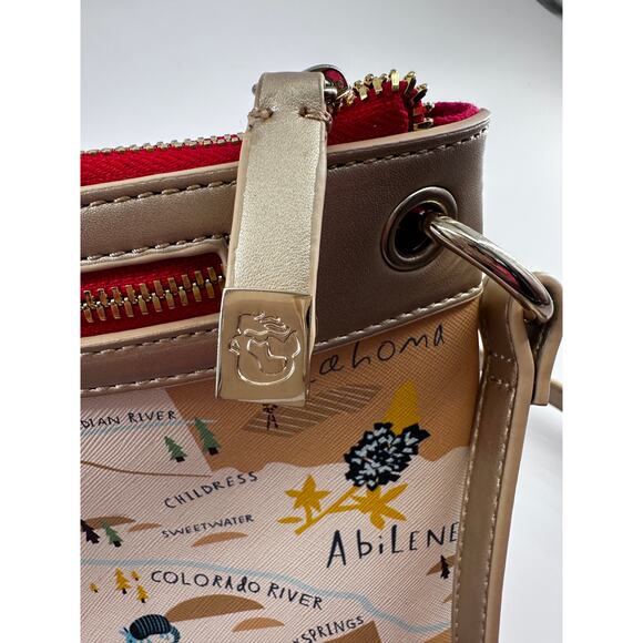 Spartina 449 Texas Lover Crossbody Bag Gold Trim Purse - Picture 5 of 9